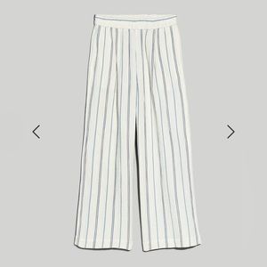 Madewell The Untailored Wide Leg Crop Pant in Striped Lightspun Size Small Gauze